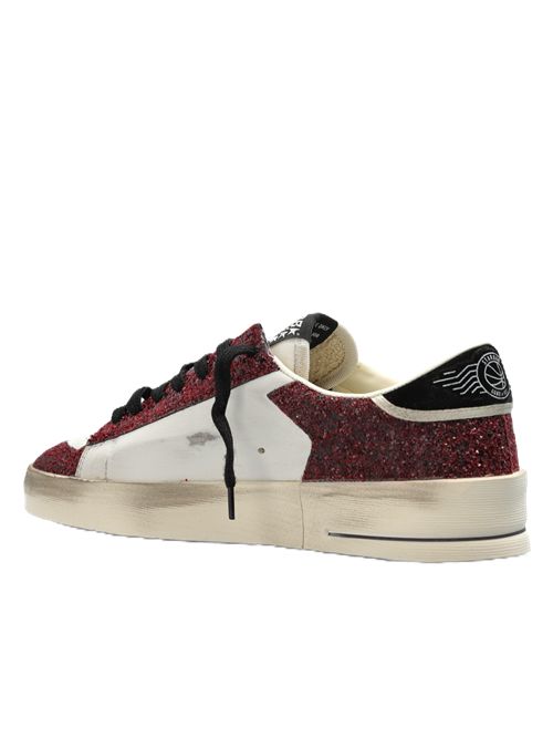 stardan leather and glitter upper leather star suede heel Golden Goose | GWF00333.F008766.15994MILK/BORDEAUX/BLACK